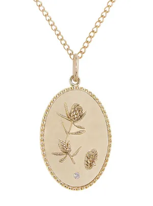 10K Yellow 20mm Protea Pendant Elegant Charm