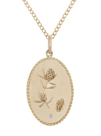 10K Yellow 20mm Protea Pendant Elegant Charm