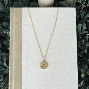 14k Horoscope Disc Necklace, SAGITTARIUS urban edge