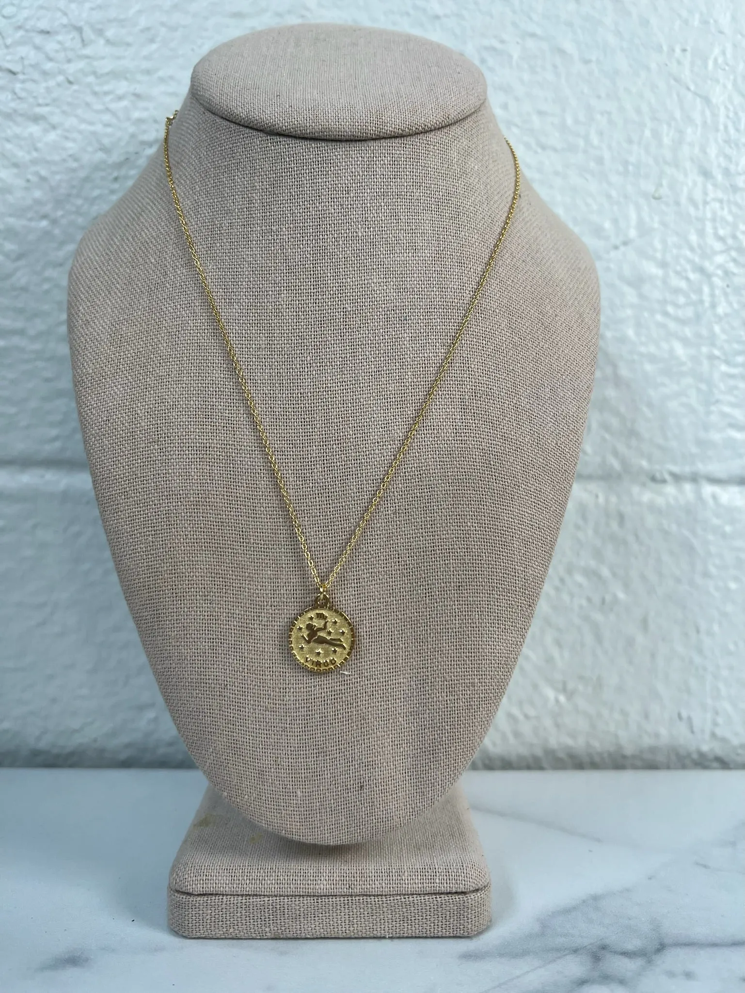 14k Horoscope Disc Necklace, VIRGO casual outfit