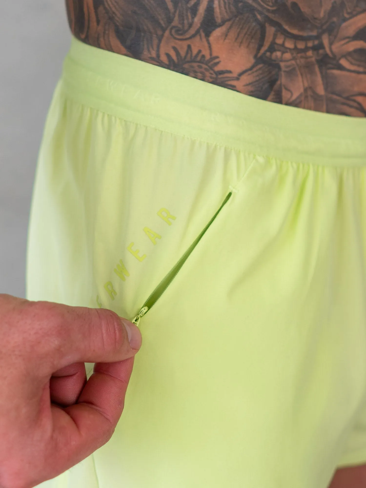 3" Training Shorts - Lime muscle support