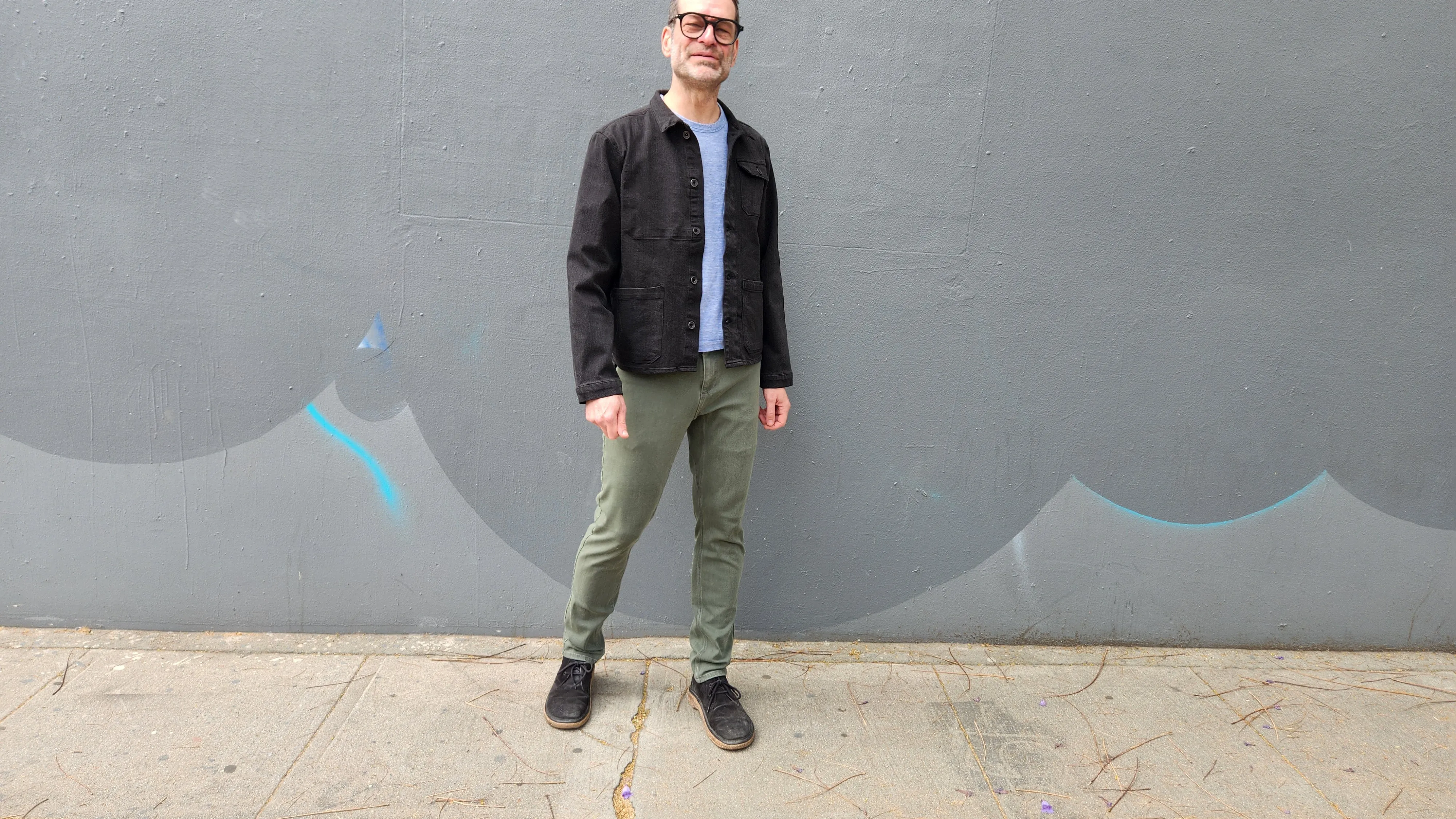 4-way stretch ARMY GREEN overdye CORDURA skinny jeans soft lining