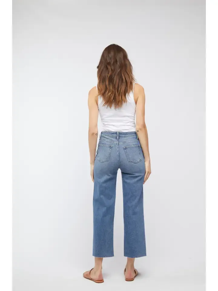 Aberdeen Ankle Crop High Rise Jean rugged look
