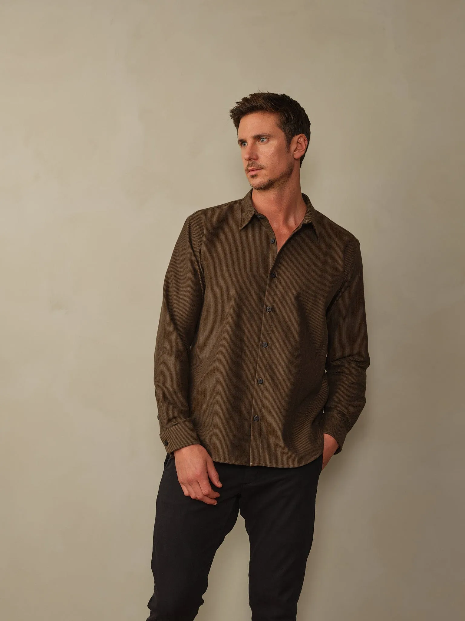 Accord Organic Cotton Striped Flannel Shirt - Final Sale Trend style