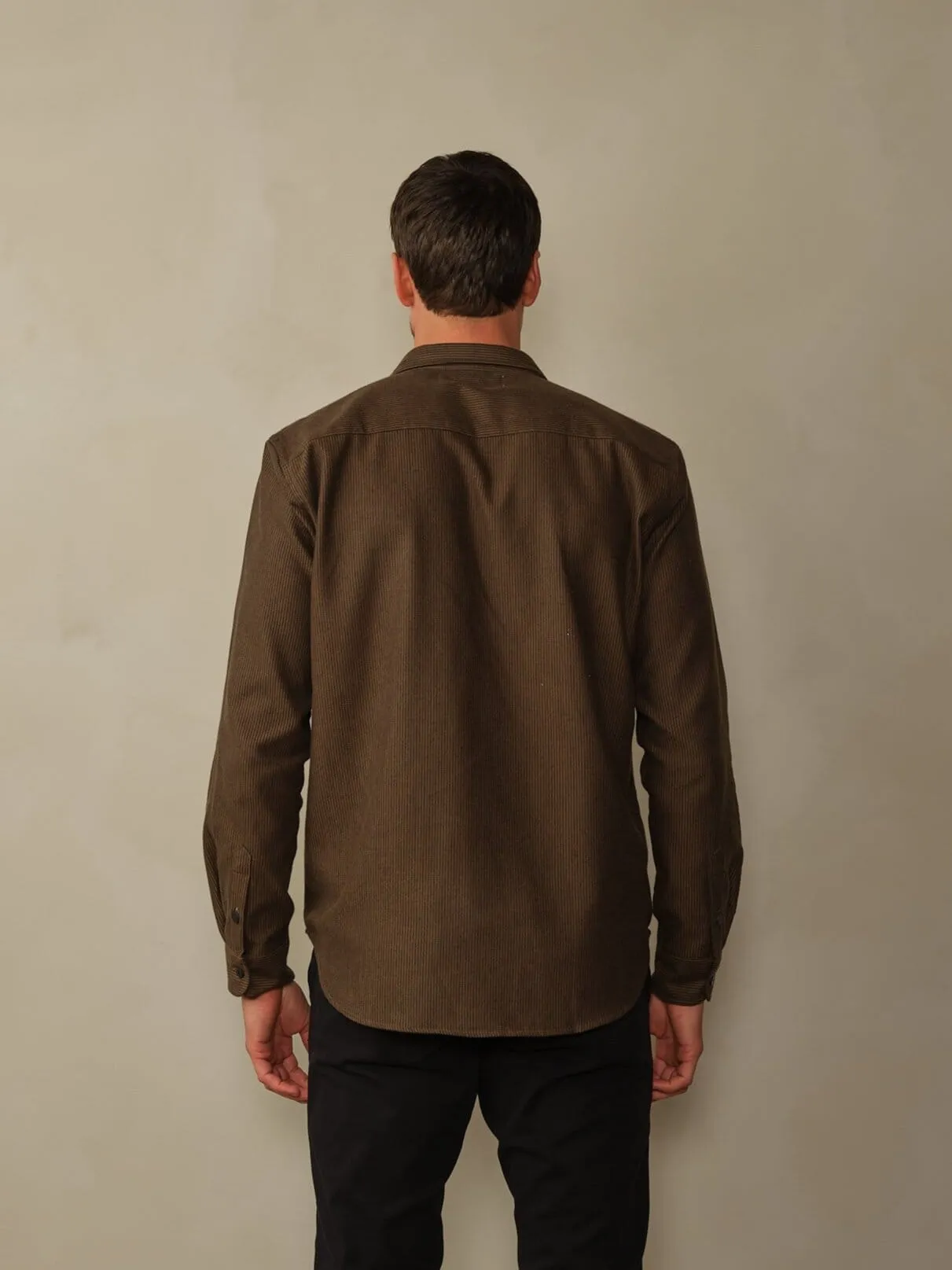 Accord Organic Cotton Striped Flannel Shirt - Final Sale Flexible stretch
