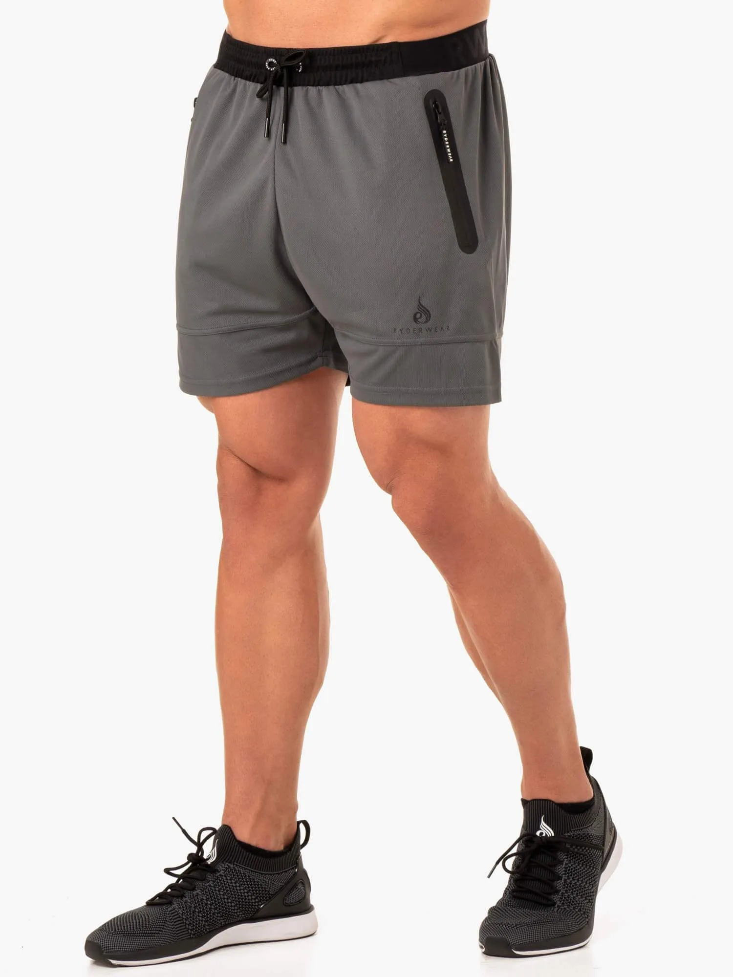 Action Mesh Short - Charcoal fitness fashion