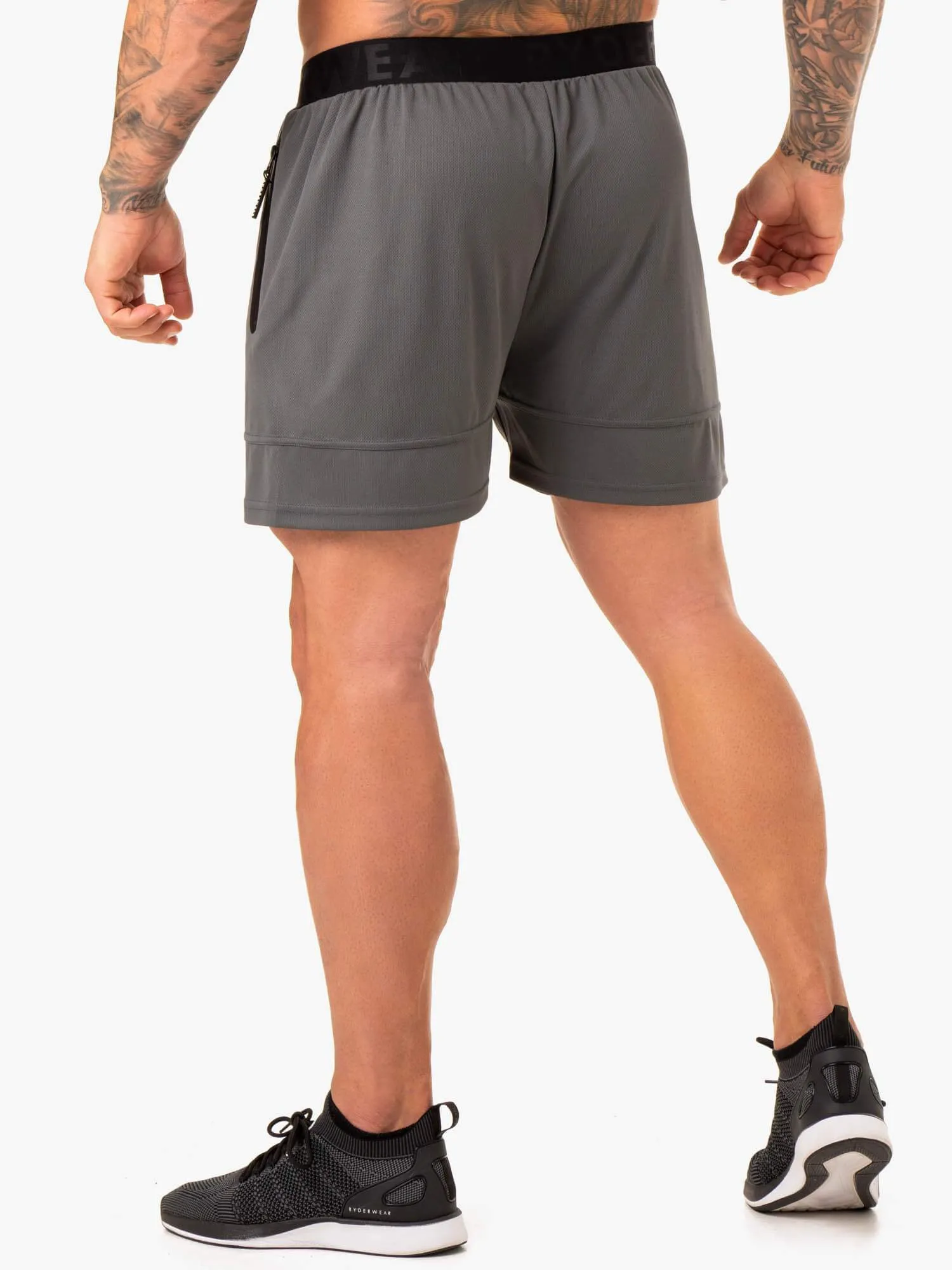 Action Mesh Short - Charcoal womens sports