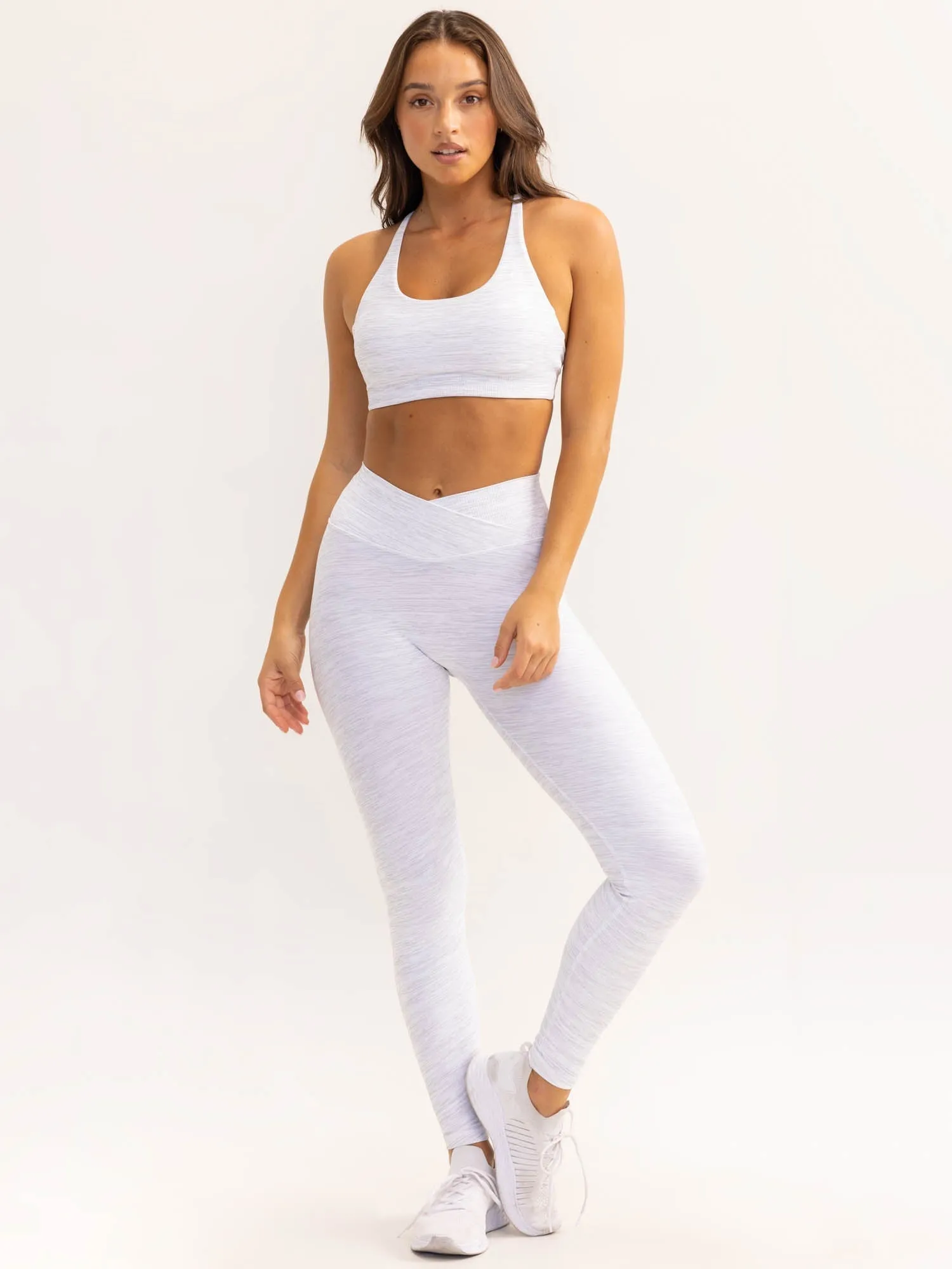 Activate Cross Over Scrunch Leggings - Snow Grey Marl Skin friendly