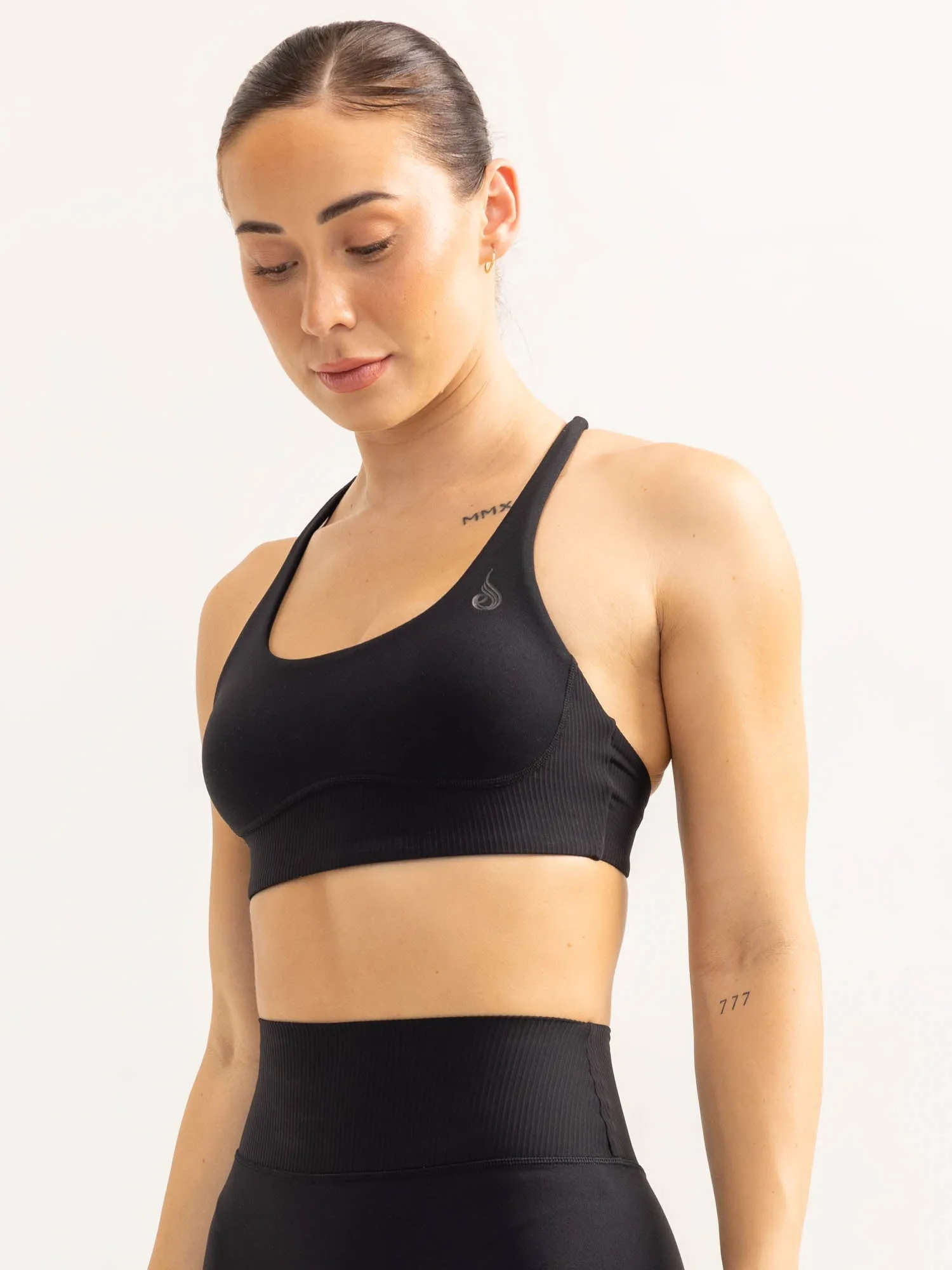 Activate Scoop Neck Sports Bra - Black Durable Material