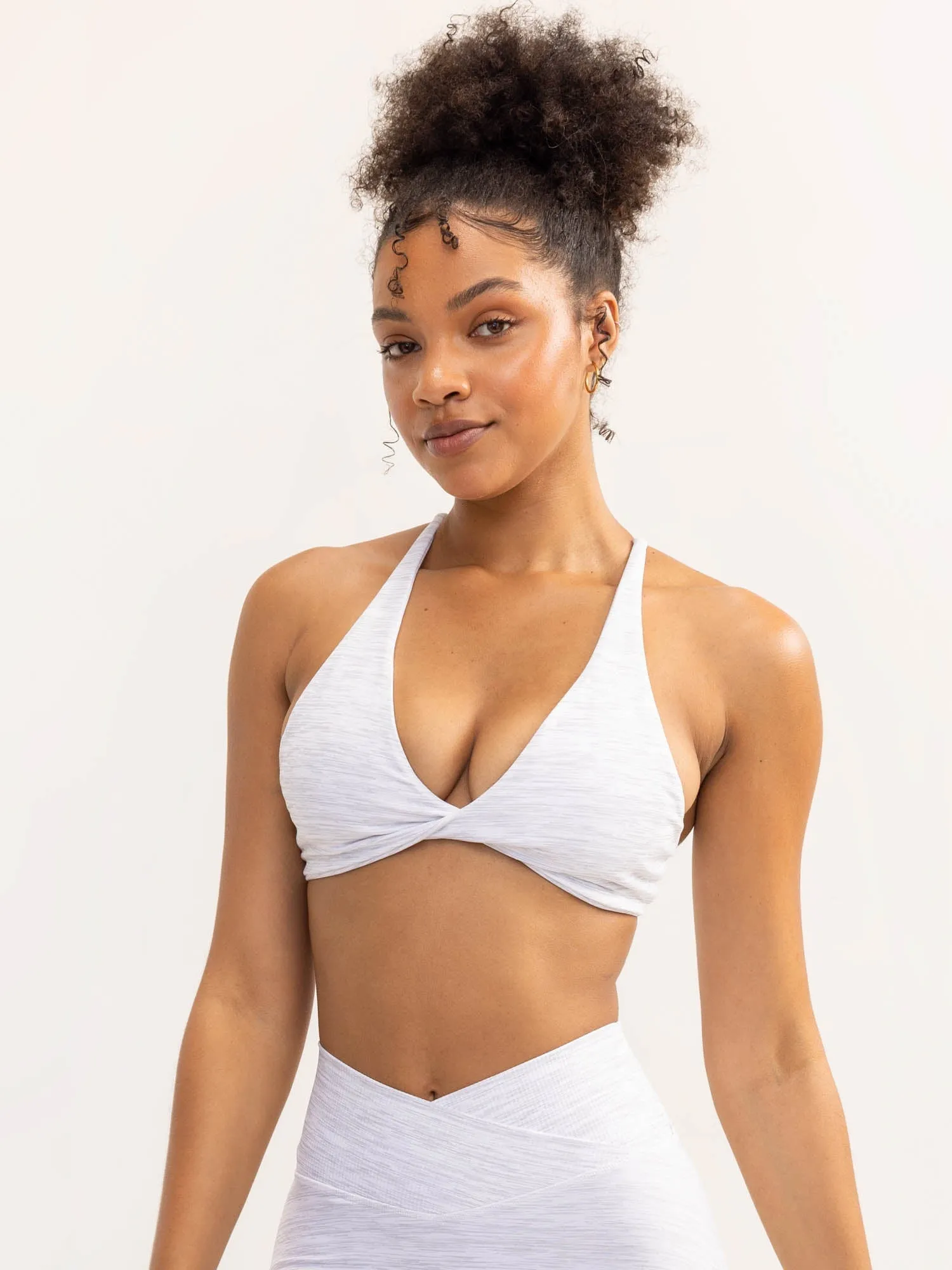 Activate Twist Sports Bra - Snow Grey Marl Comfort Fit