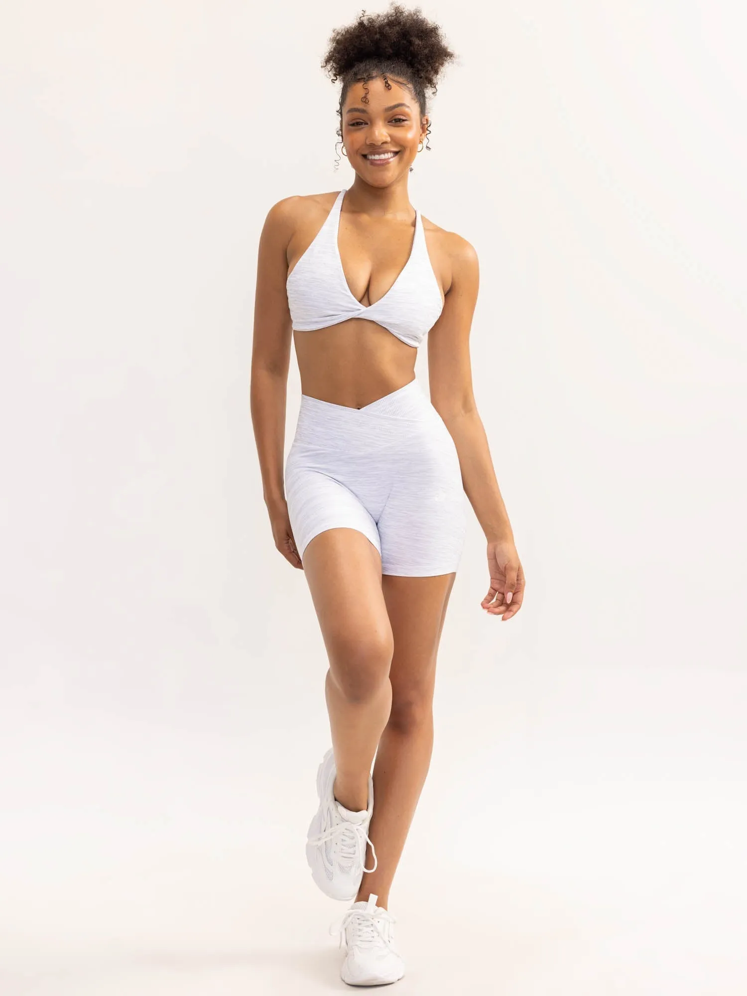 Activate Twist Sports Bra - Snow Grey Marl Breath Wrap