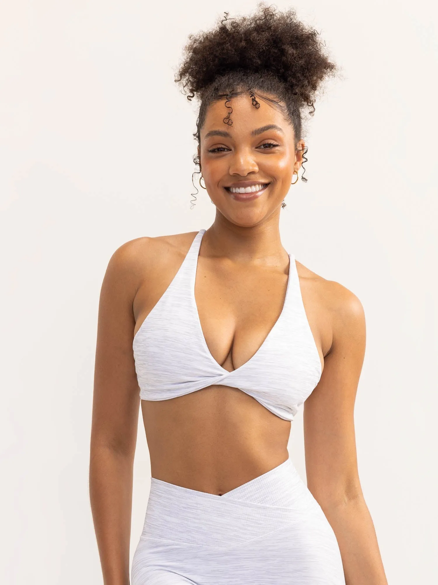 Activate Twist Sports Bra - Snow Grey Marl Comfort Fit