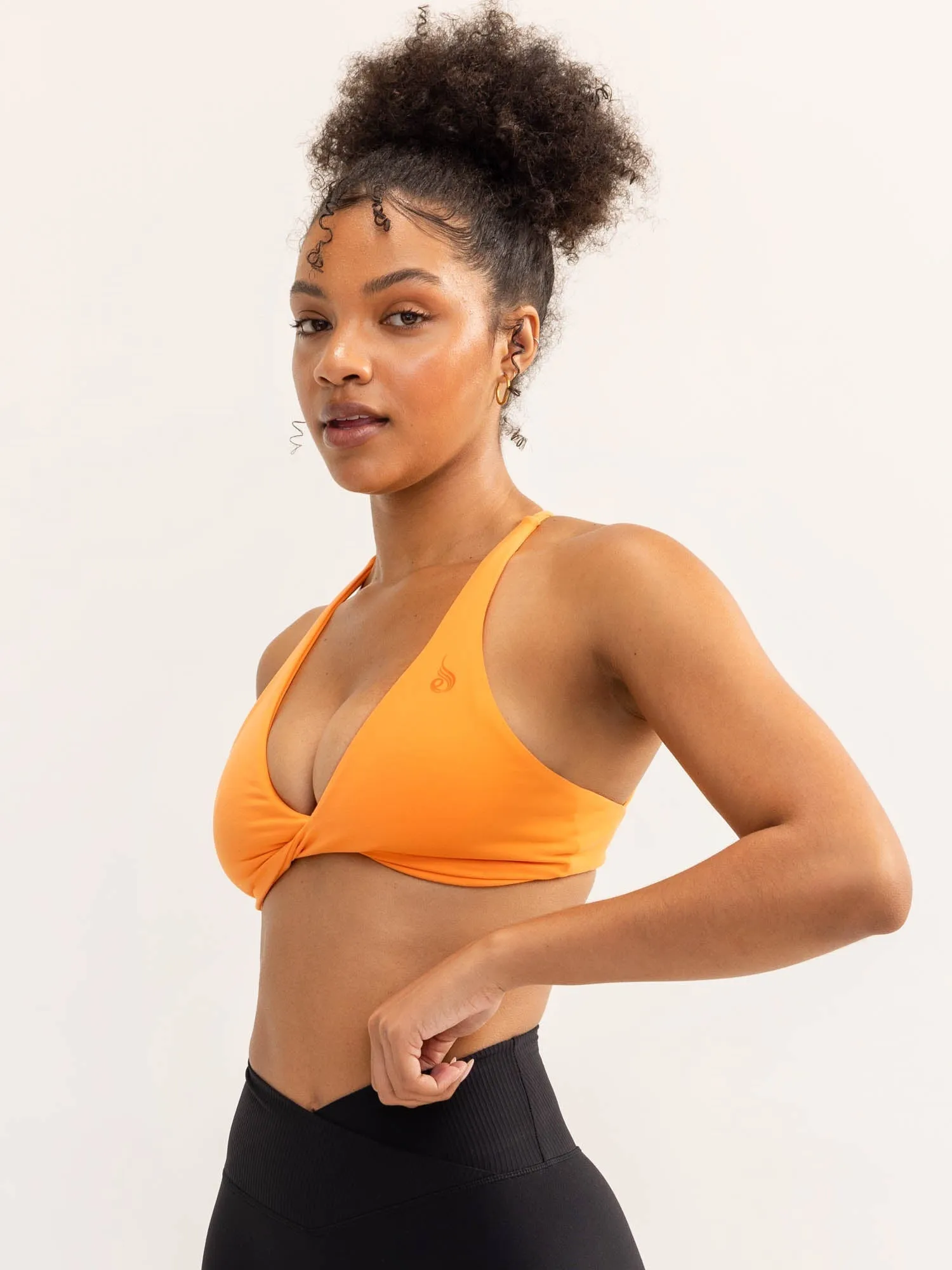 Activate Twist Sports Bra - Tangerine Anti Slip