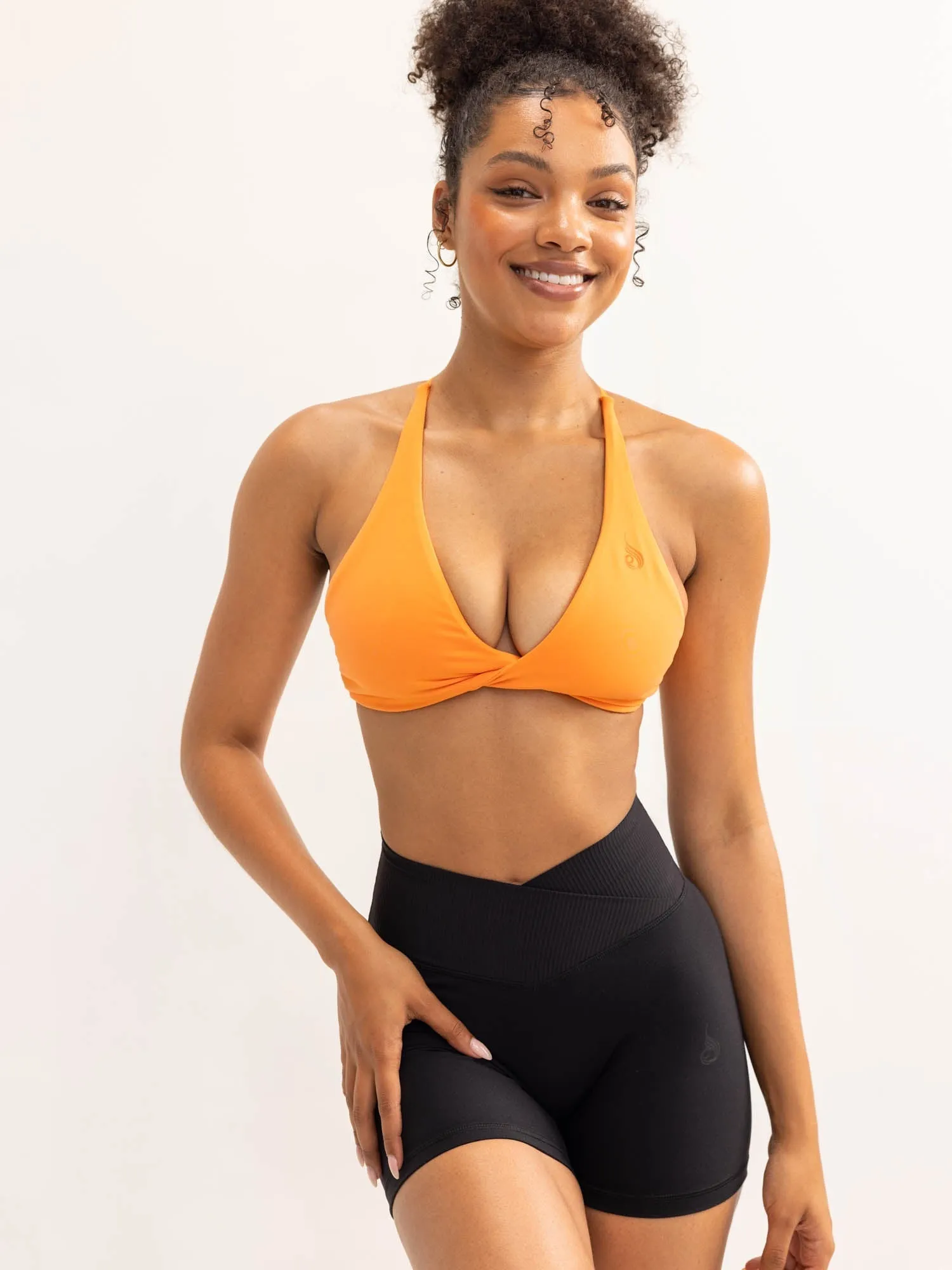 Activate Twist Sports Bra - Tangerine Sweat Proof