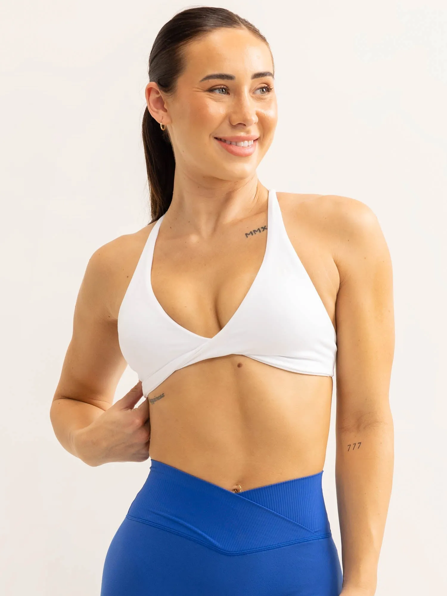 Activate Twist Sports Bra - White Compression Fit