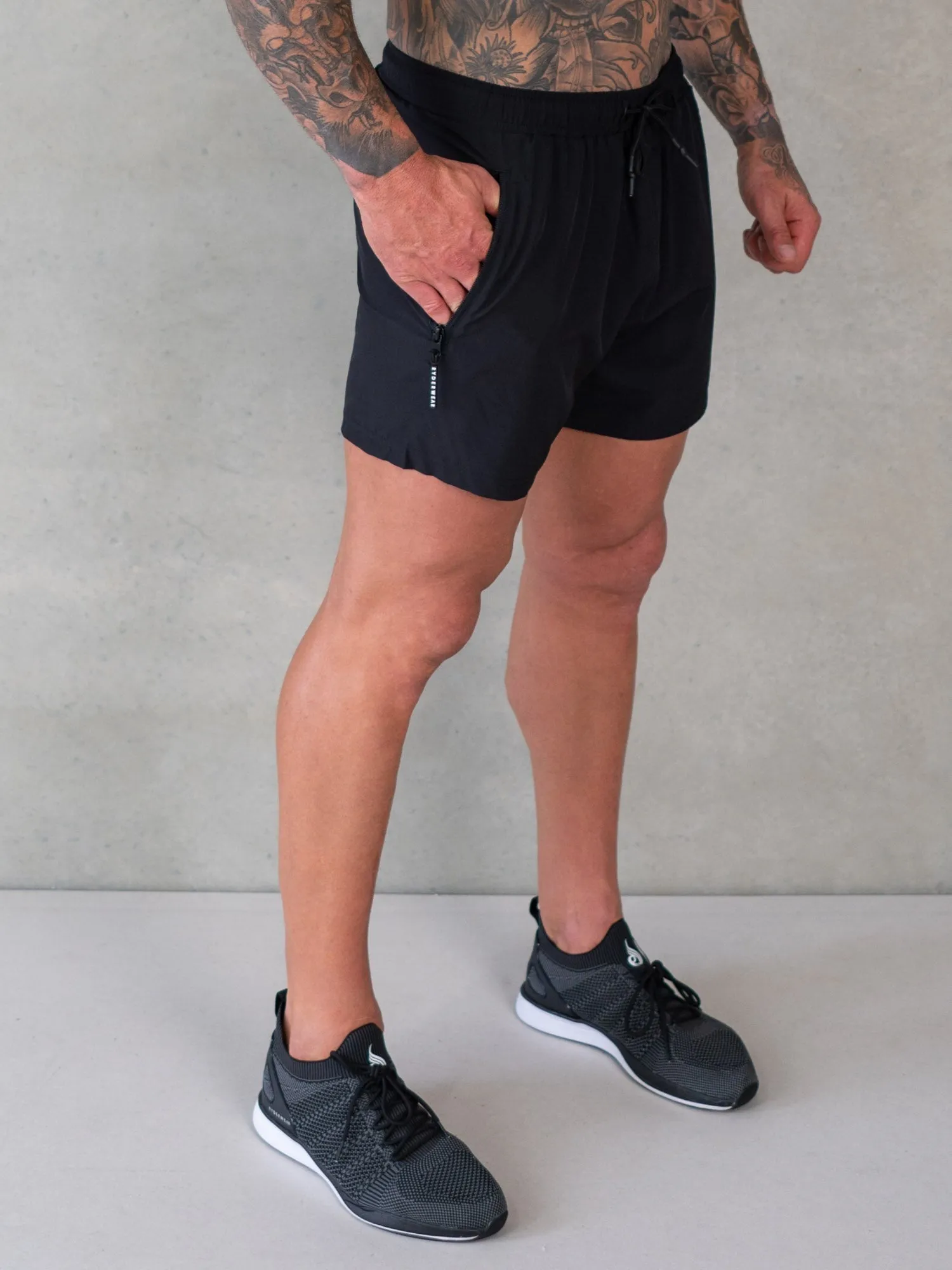 Adapt 5" Training Short - Black running track