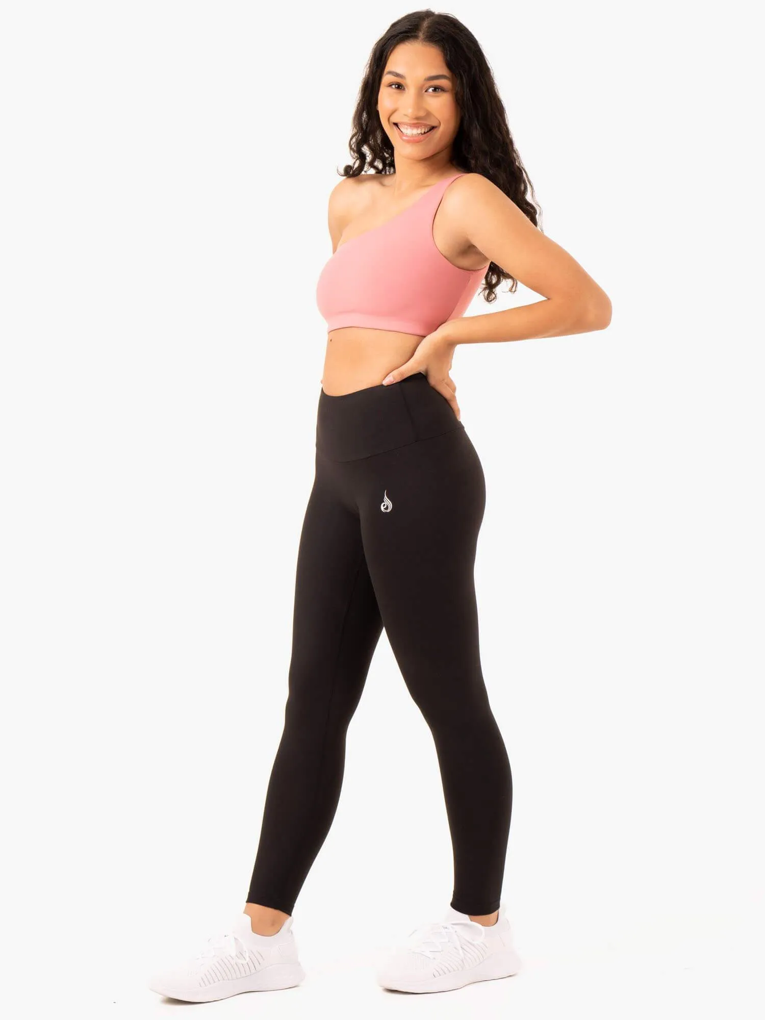 Adapt One Shoulder Sports Bra - Blush Pink Wire-Free Design
