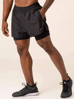 Advance 2 In 1 Training Short - Black portable wear