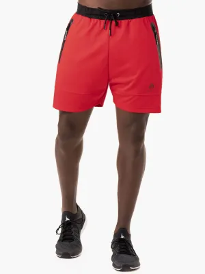 Advance Mesh Short - Red fall activewear