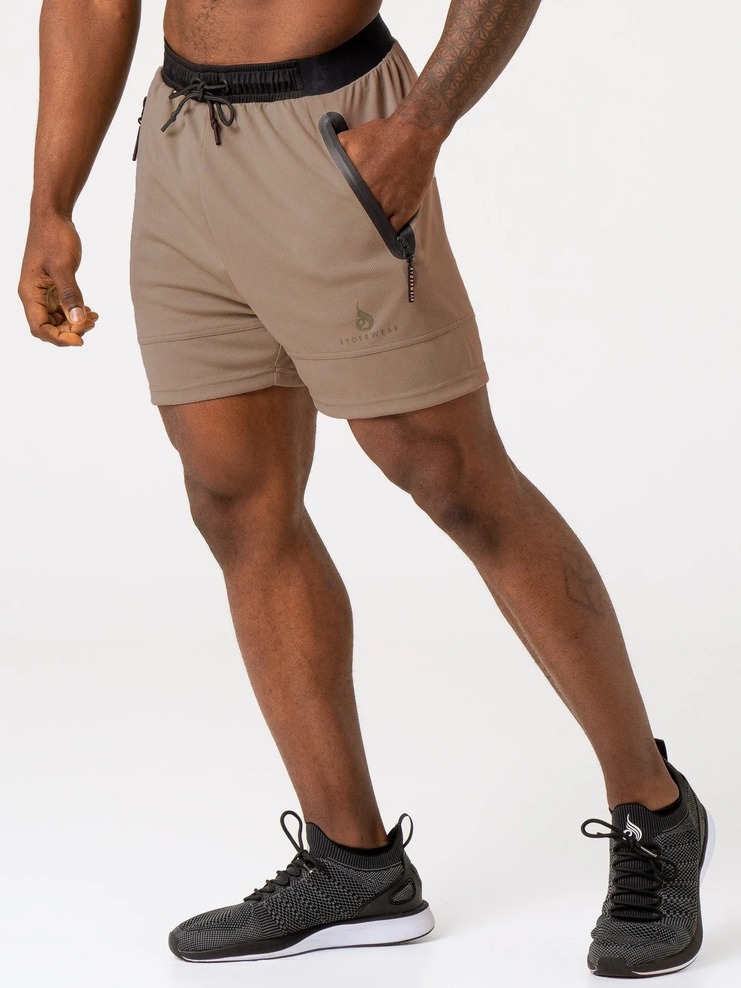 Advance Mesh Short - Taupe functional shorts