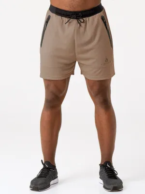 Advance Mesh Short - Taupe athletic build
