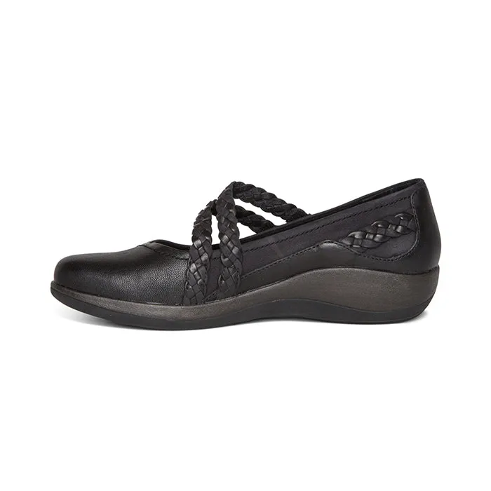 Aetrex Womens Annie Mary Jane Black clean design