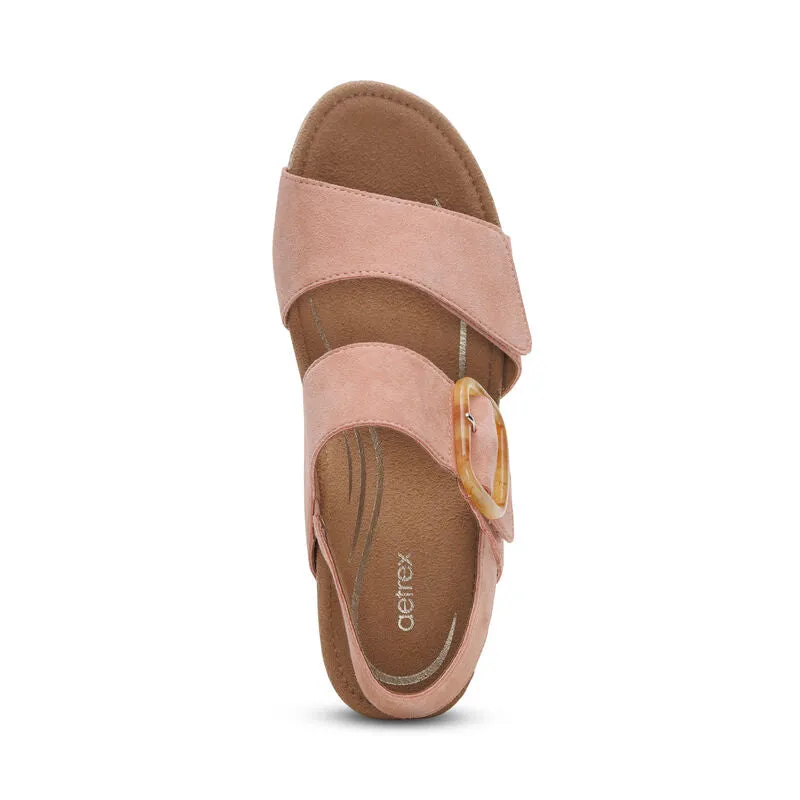 Aetrex Women's Ashley Espadrille Wedge Rose trend lover