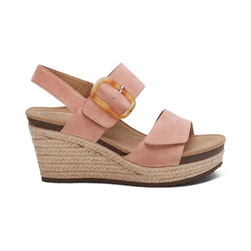 Aetrex Women's Ashley Espadrille Wedge Rose Fresh Soul