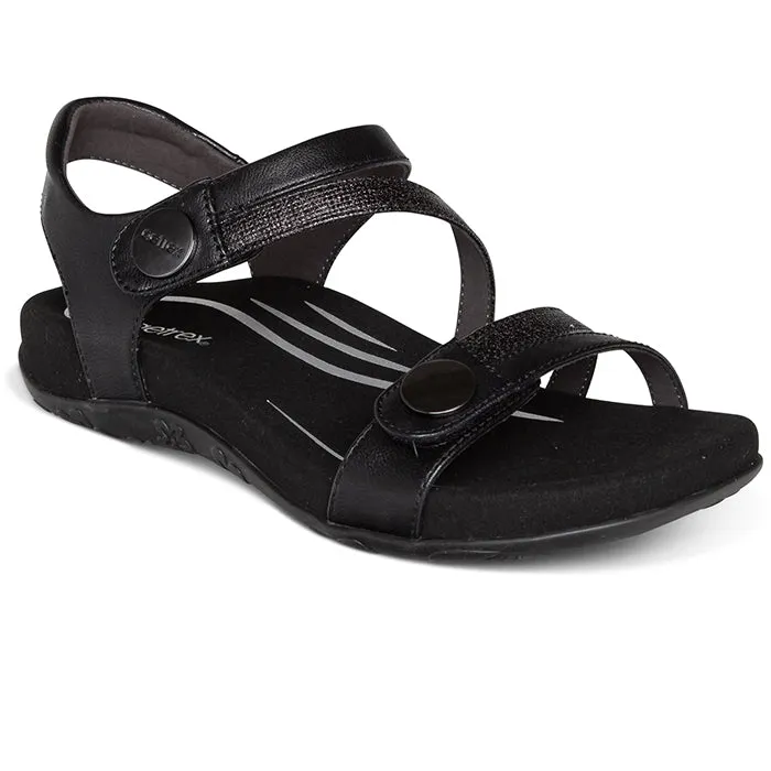 Aetrex Women's Jess Black Flow Fit