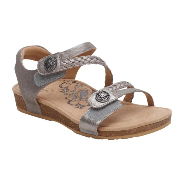 Aetrex Women's Jillian Brushed-Silver smart feel