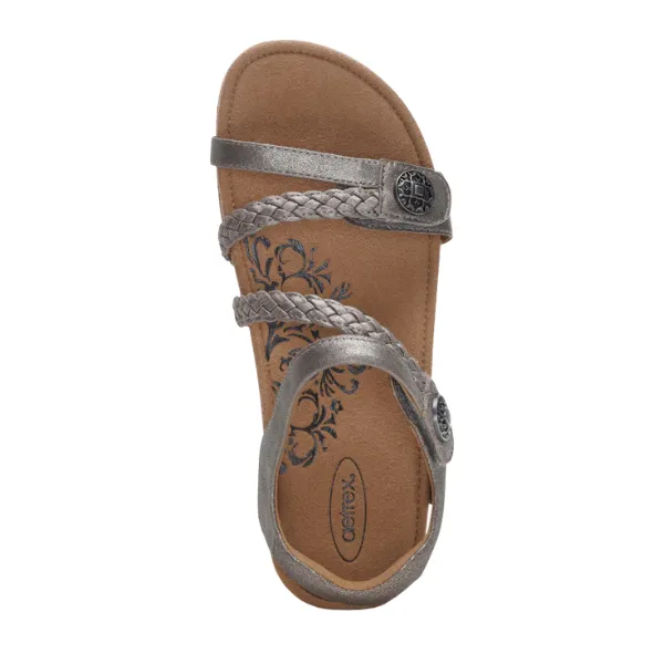 Aetrex Women's Jillian Brushed-Silver Sunset Chill