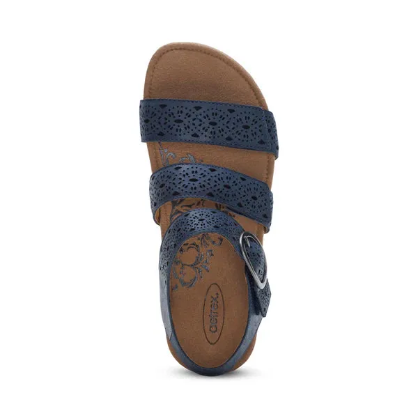 Aetrex Women's Lilly Cutout Navy Pure Comfort