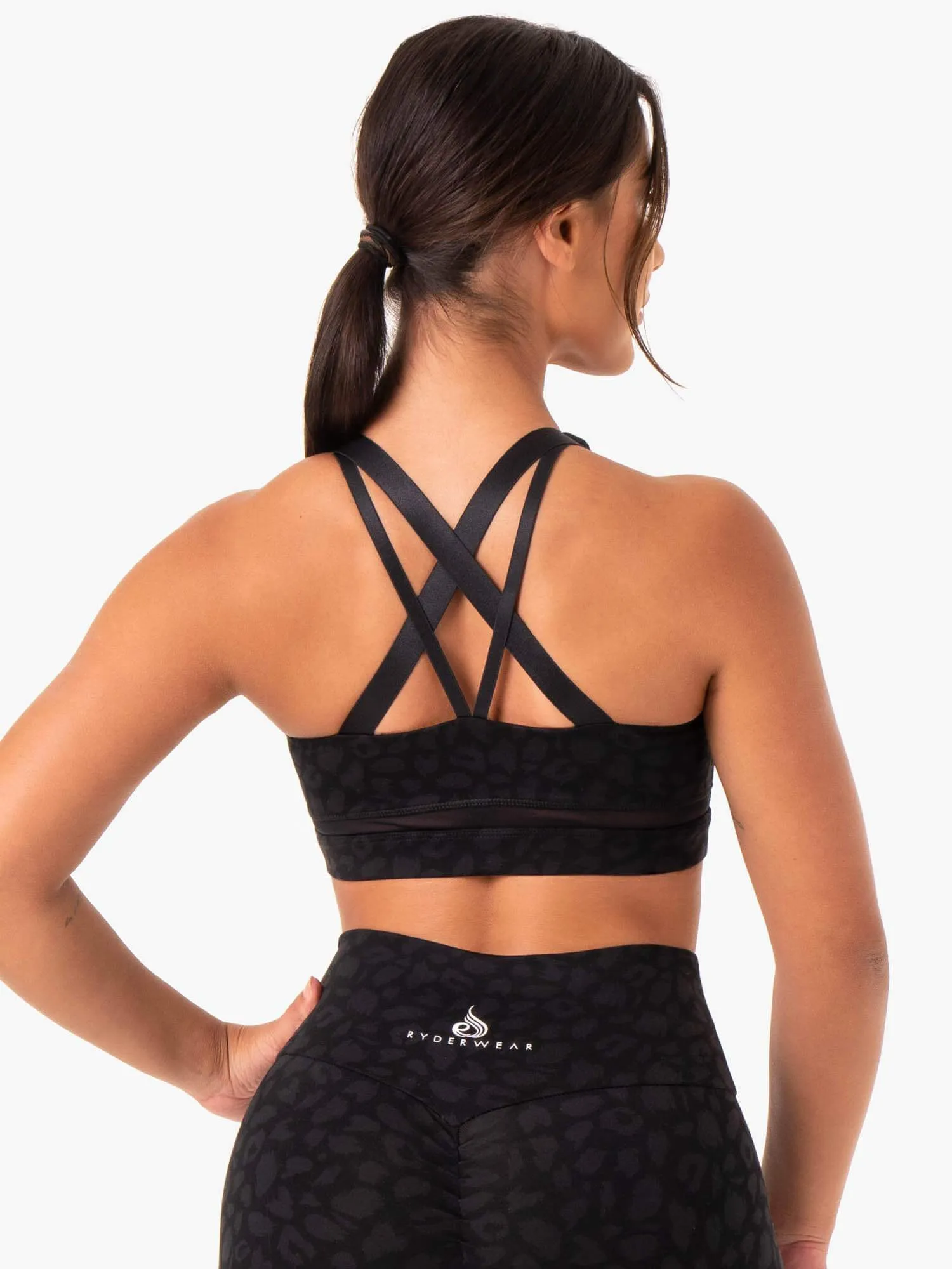 Amazon Mesh Sports Bra - Black Leopard Tight Support