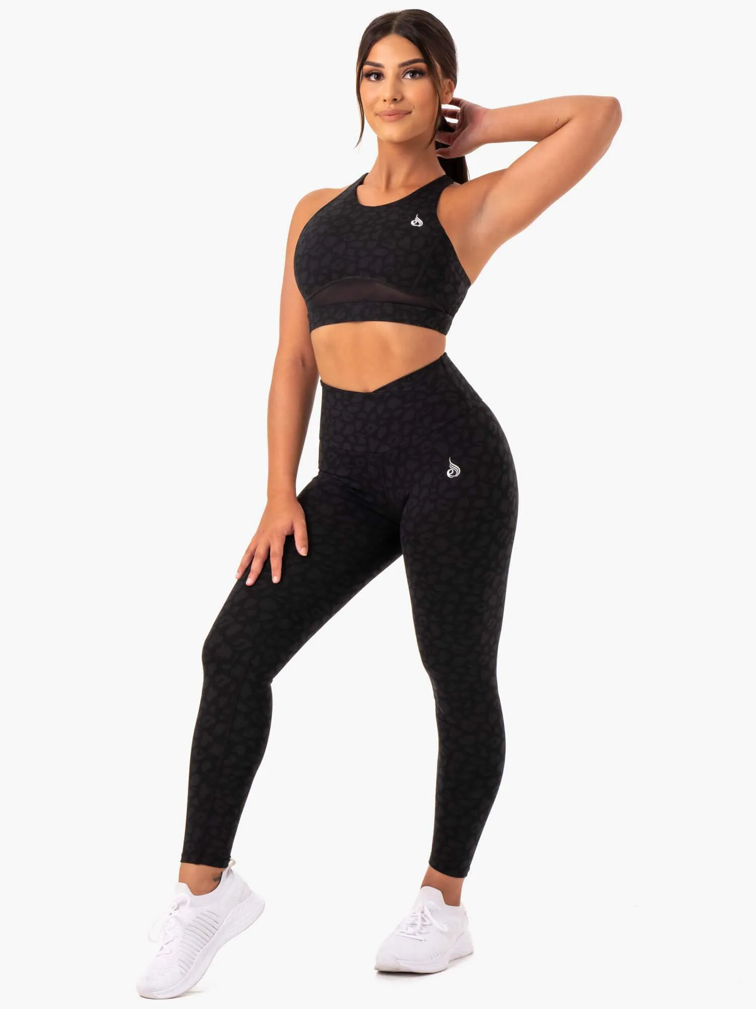 Amazon Mesh Sports Bra - Black Leopard Multi Purpose