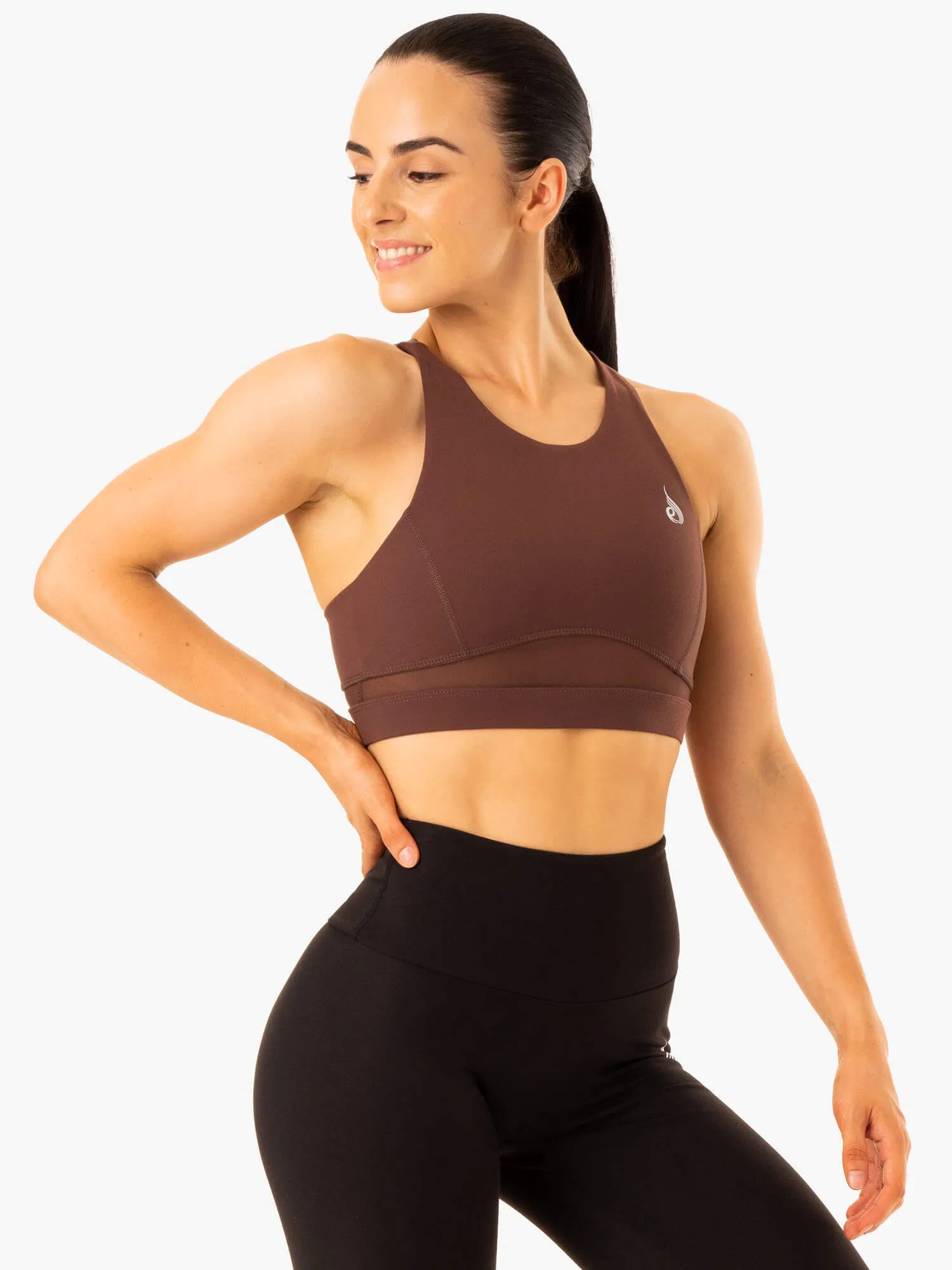 Amazon Mesh Sports Bra - Chocolate Seamless Fit