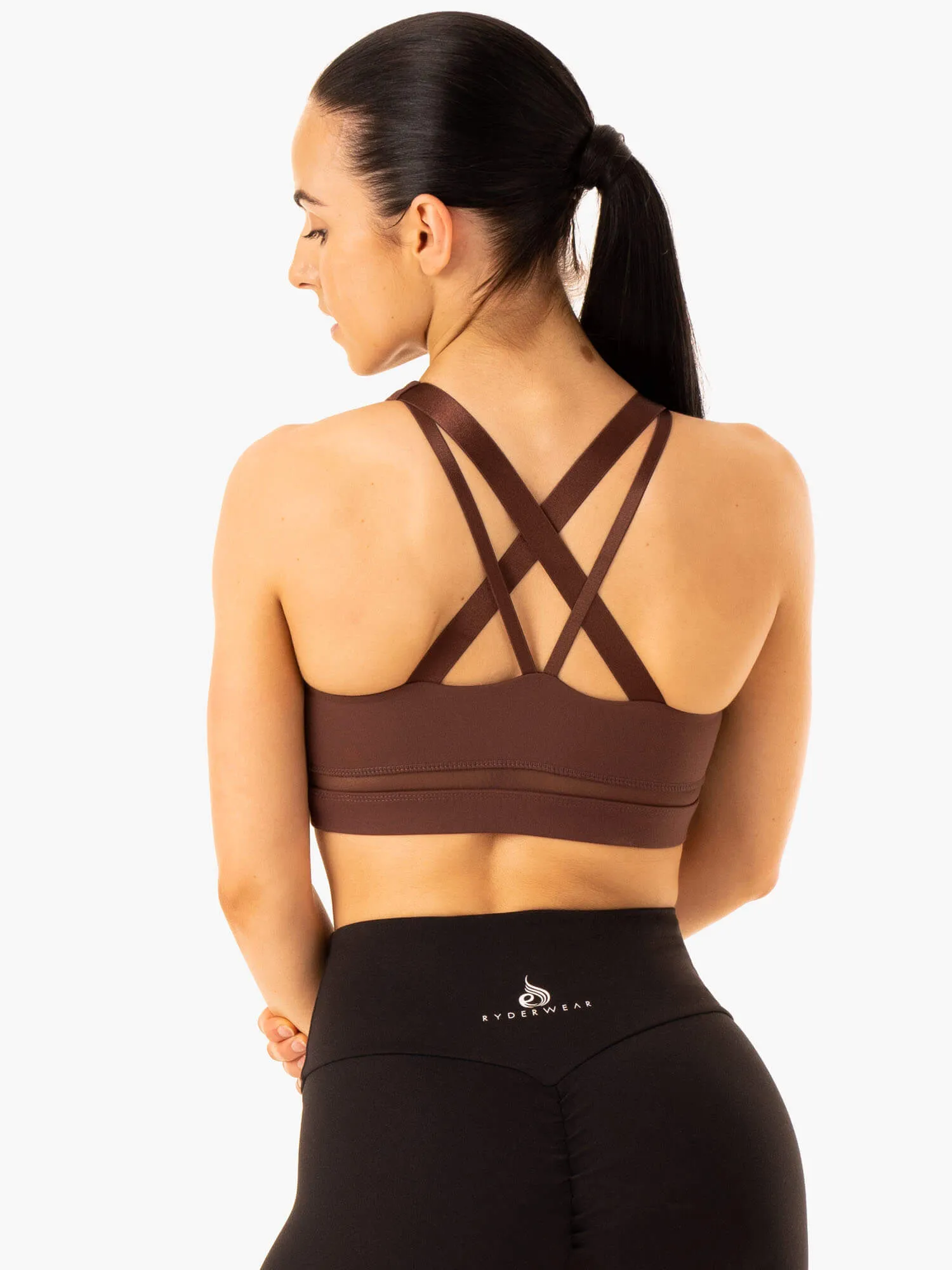 Amazon Mesh Sports Bra - Chocolate Flexible Stretch