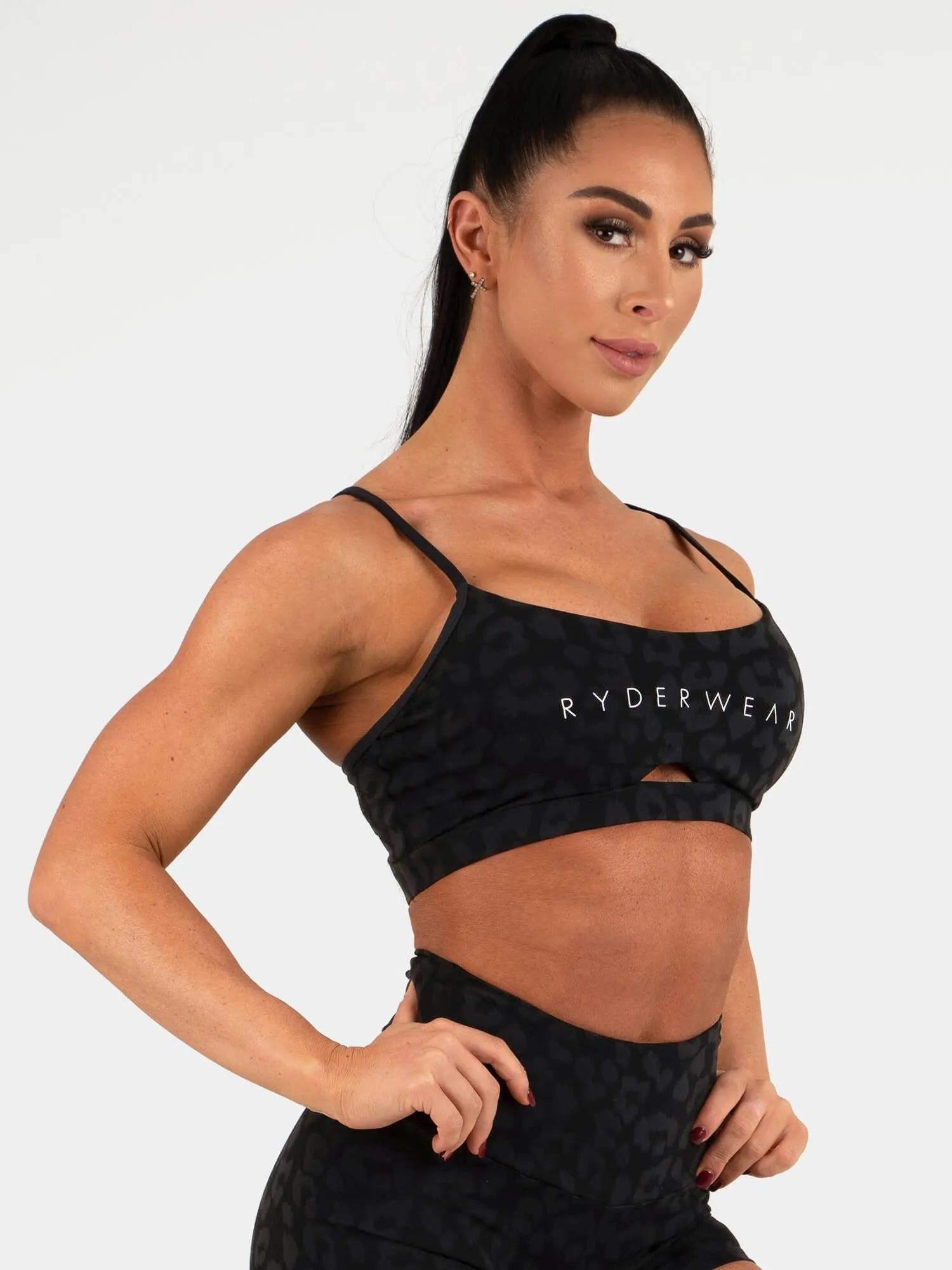 Animal Sports Bra - Leopard Black Fast Drying