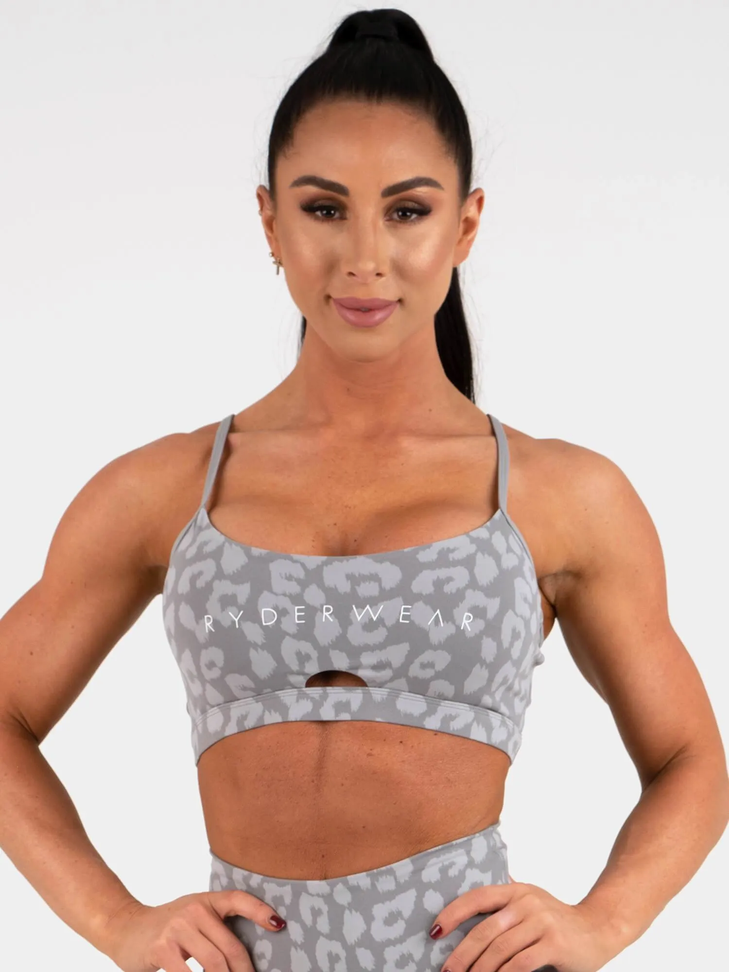 Animal Sports Bra - Leopard Grey Wear Resist