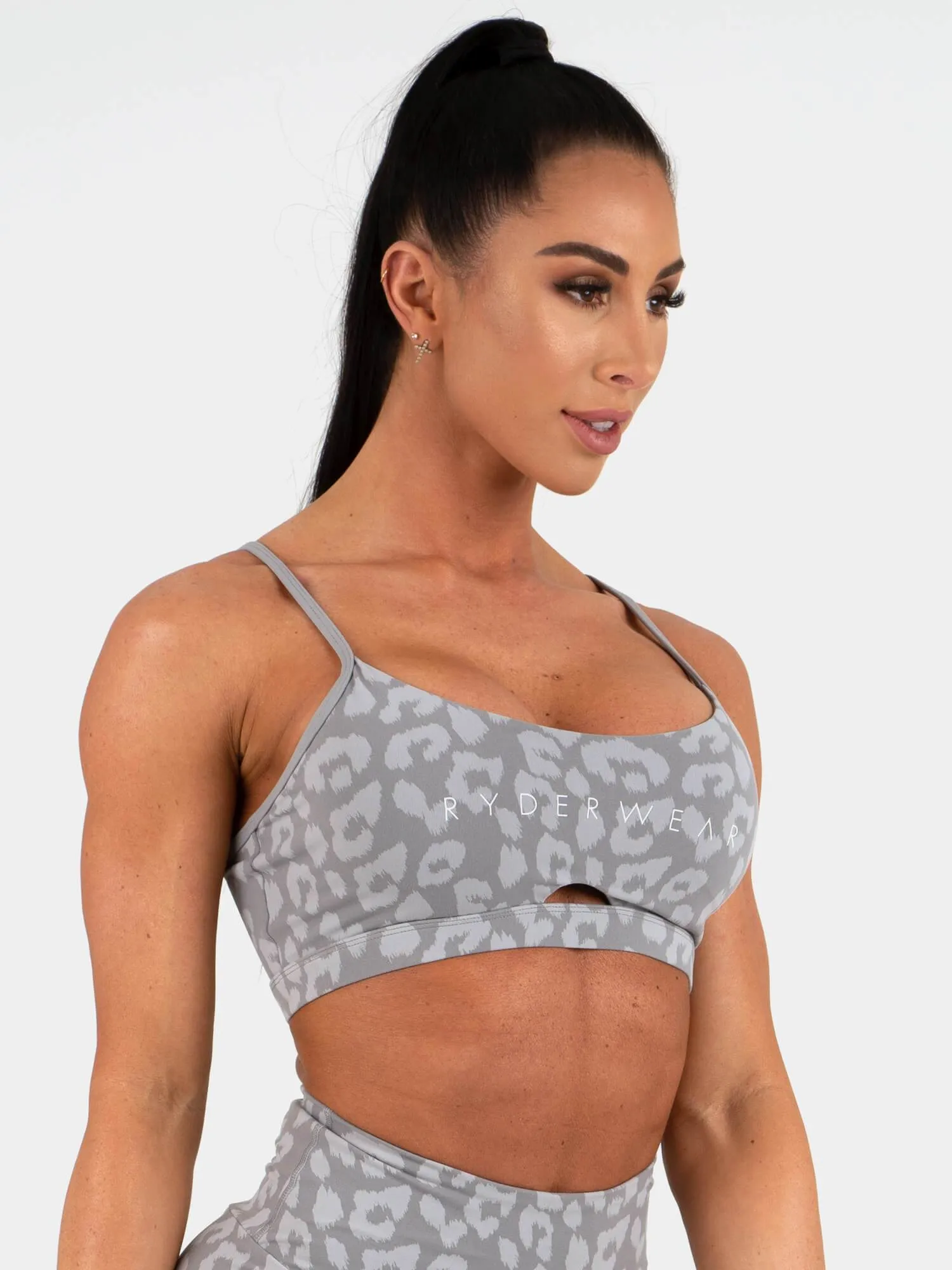 Animal Sports Bra - Leopard Grey Wear Resist