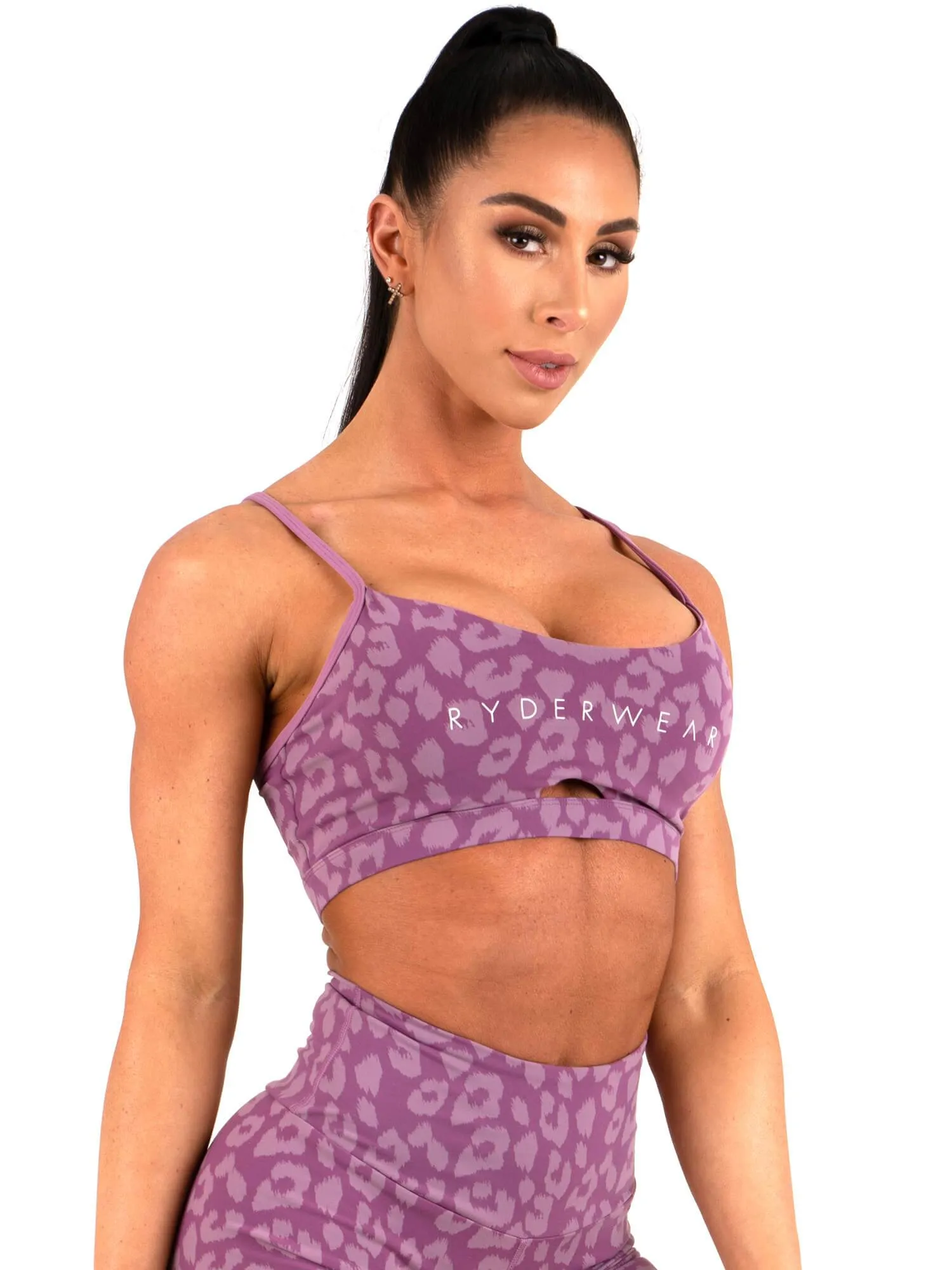 Animal Sports Bra - Leopard Purple Compression Fit
