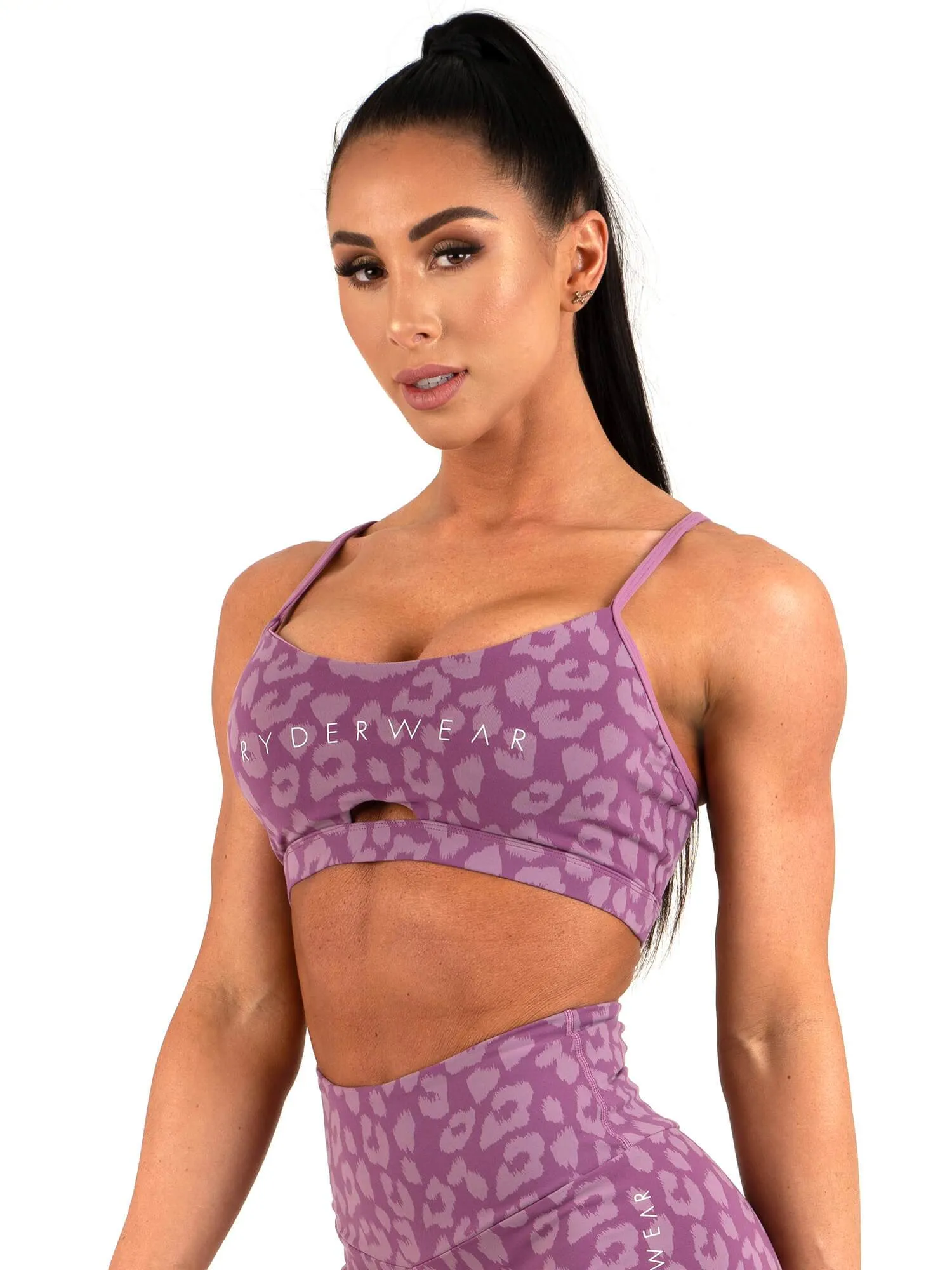 Animal Sports Bra - Leopard Purple Seam Free