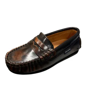 Atlanta Mocassin Boy's & Girl's Brown Polished Moccasin Penny Loafer formal-ready