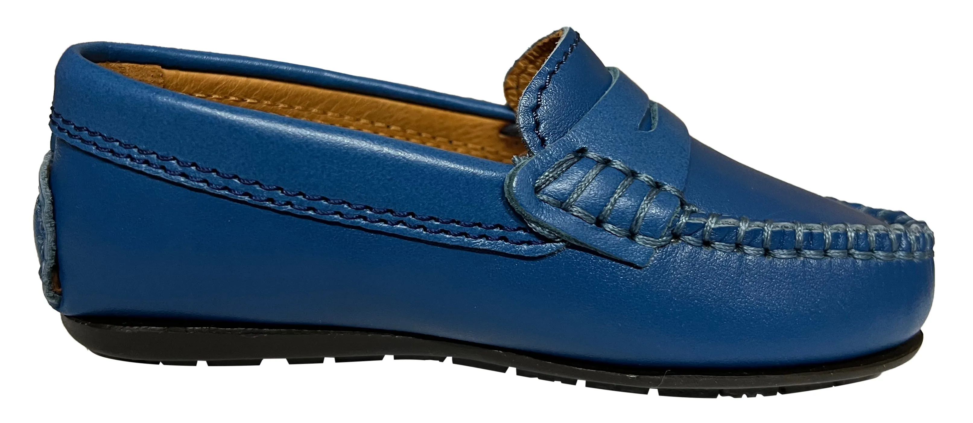 Atlanta Mocassin Boy's & Girl's Originals 032 Penny Loafer - Blue Ocean Smooth boost fit
