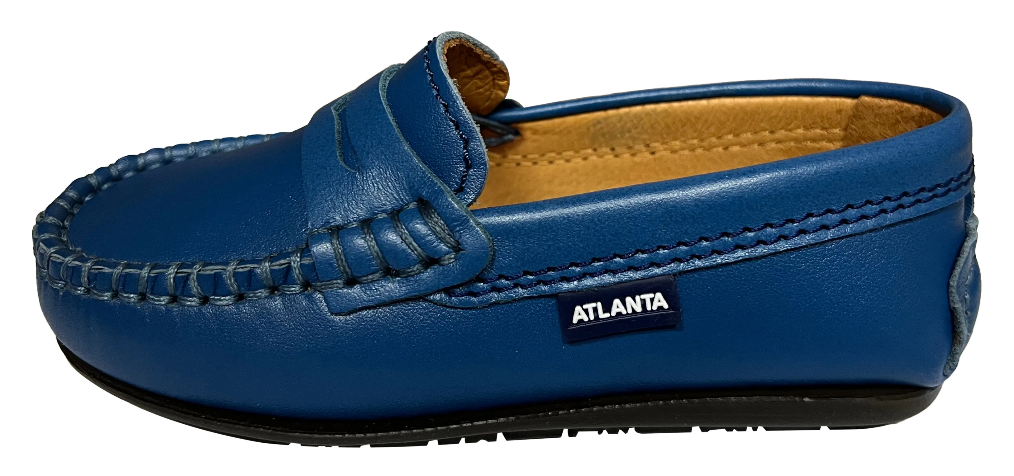 Atlanta Mocassin Boy's & Girl's Originals 032 Penny Loafer - Blue Ocean Smooth social ready