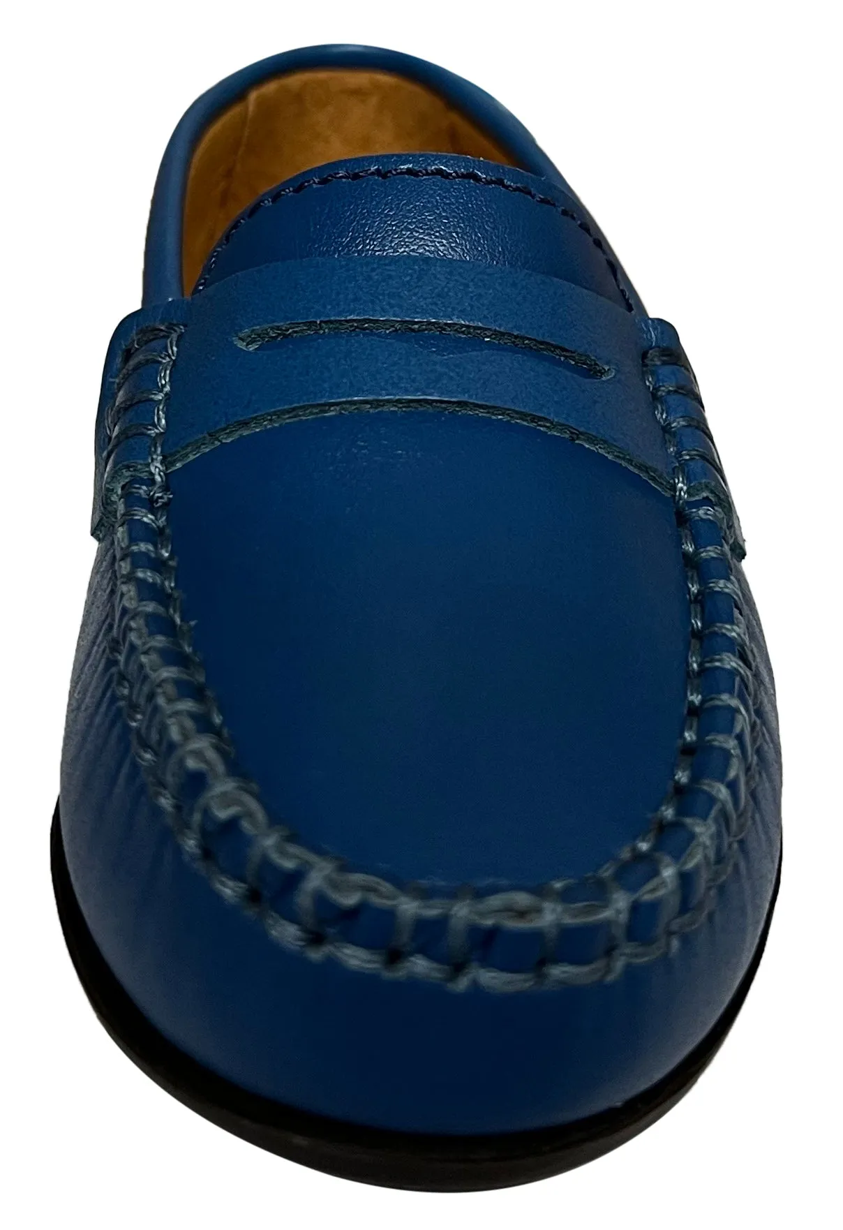 Atlanta Mocassin Boy's & Girl's Originals 032 Penny Loafer - Blue Ocean Smooth refined build