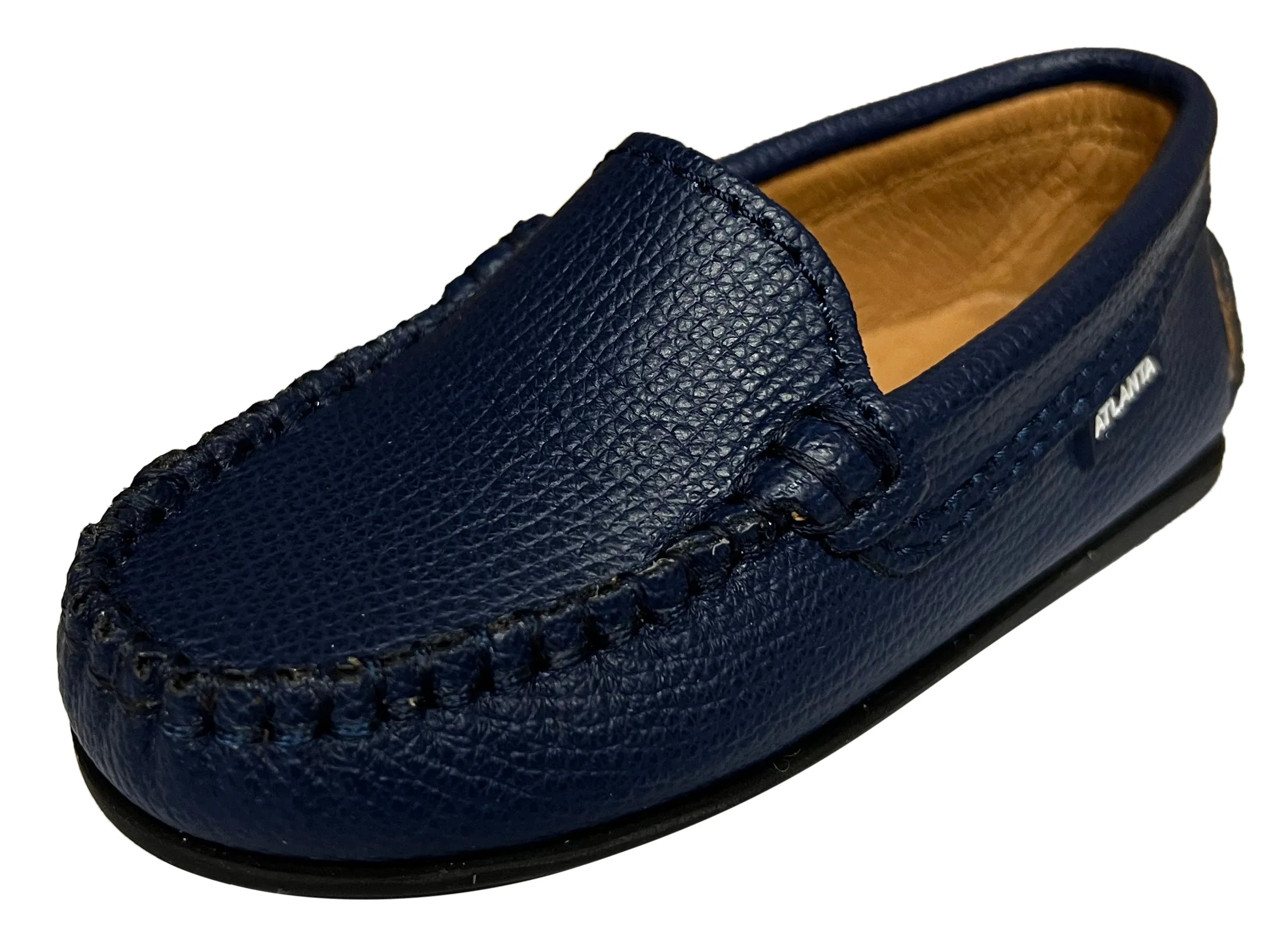 Atlanta Mocassin Boy's and Girl's Loafers, Blue Little Grainy evening look
