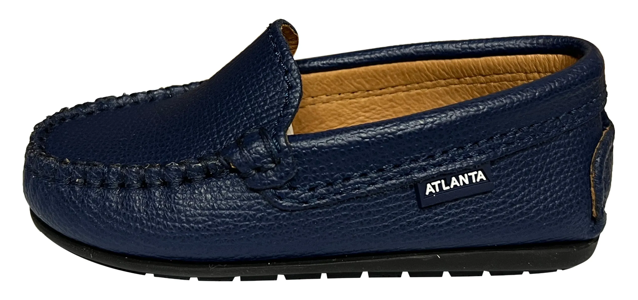 Atlanta Mocassin Boy's and Girl's Loafers, Blue Little Grainy comfort boost
