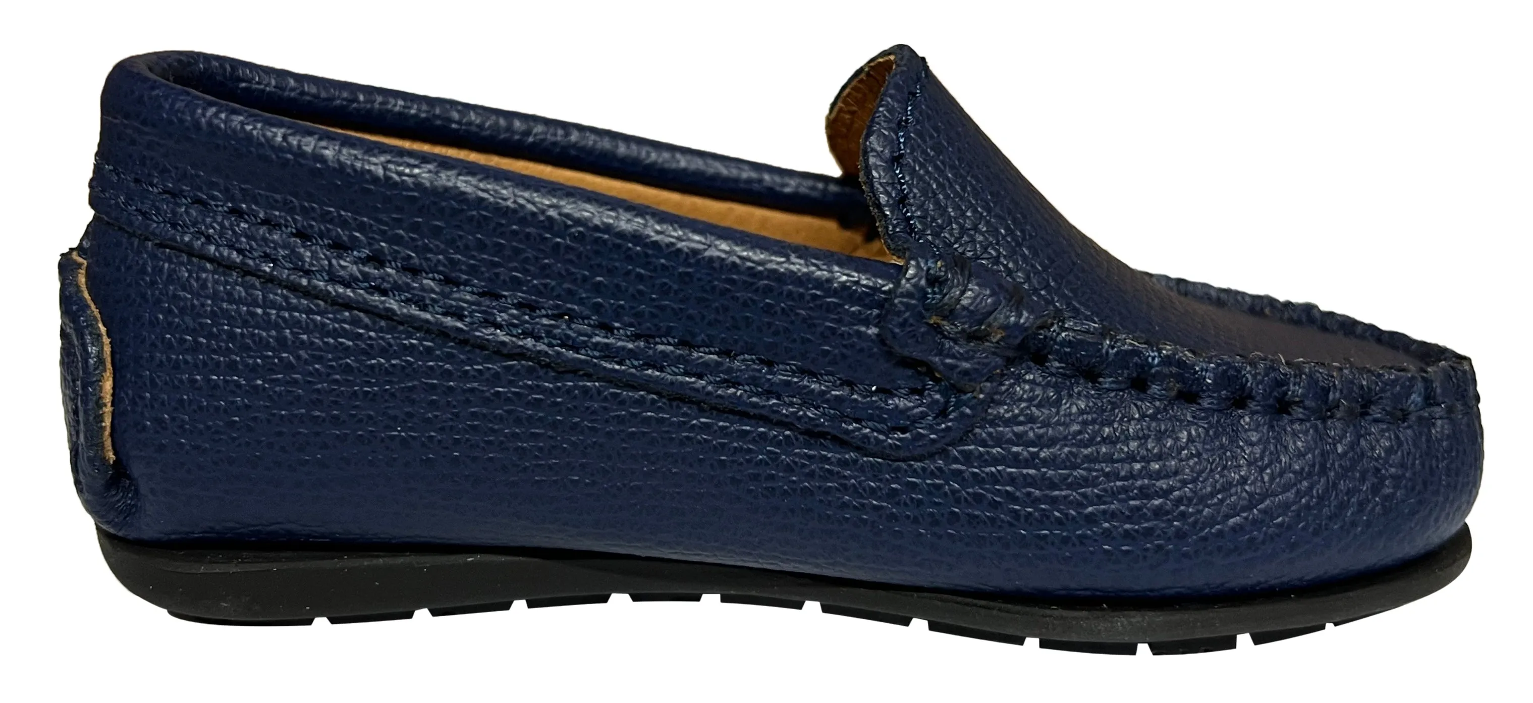 Atlanta Mocassin Boy's and Girl's Loafers, Blue Little Grainy comfort tone