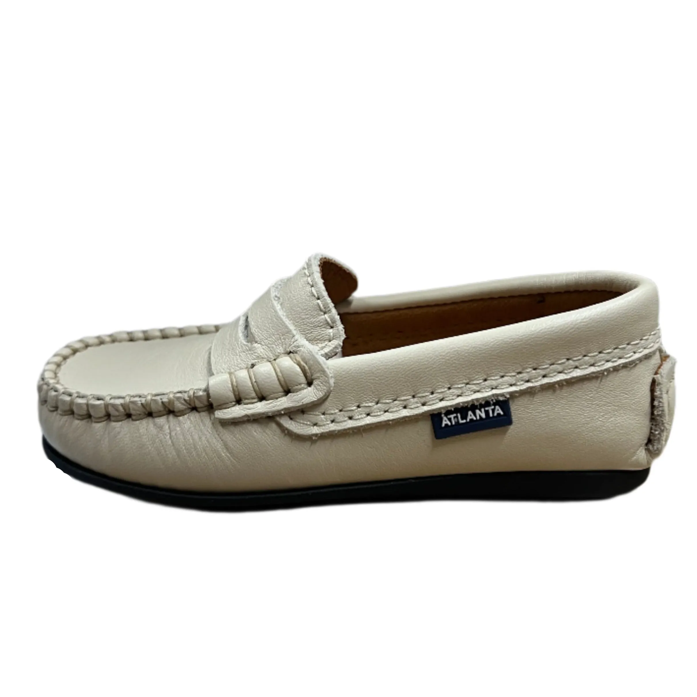 Atlanta Moccasin Boy's and Girl's Originals 032 Penny Loafer - Sand Smooth age friendly
