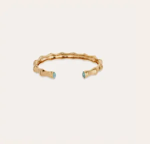 Bambou Jonc Strass Bracelet Gold hint of silver